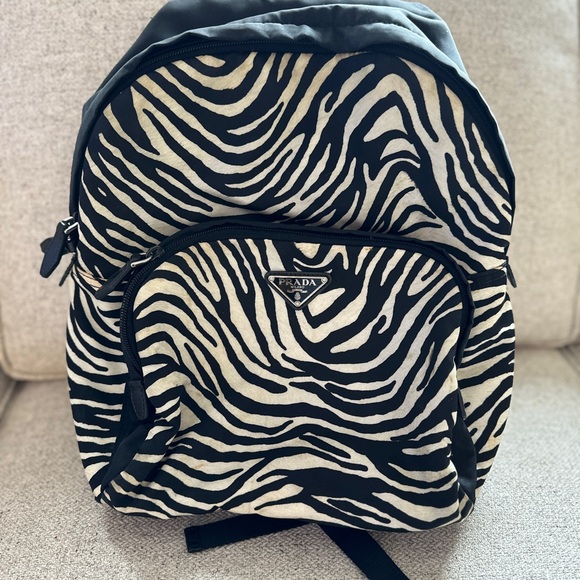 Authentic PRADA Zebra Print Nylon Backpack - Picture 2 of 4